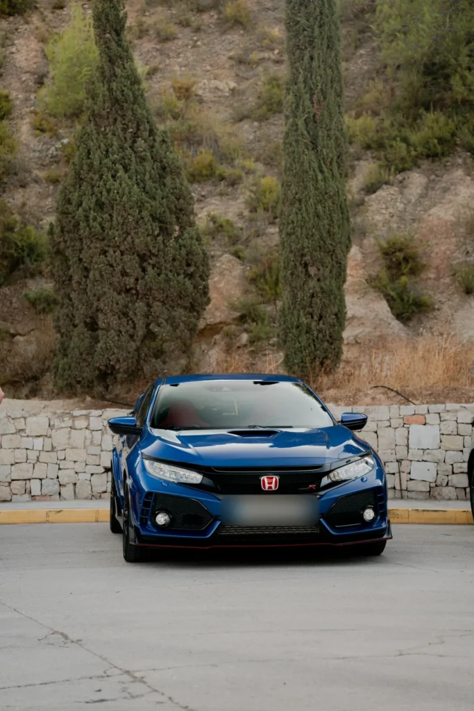 Honda Civic Type R azul en la ruta RX02 Vistabella de Road Experience, ruta en coche deportivo por Castellón