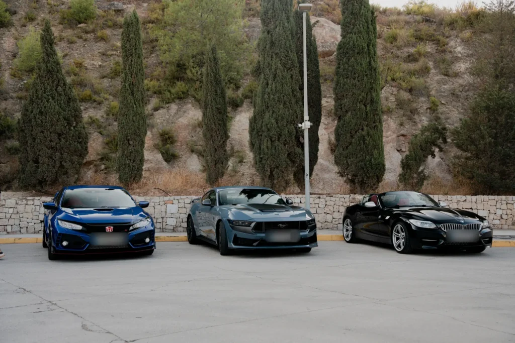 Honda Civic Type R, Ford Mustang y BMW Z4 en la ruta RX02 Vistabella de Road Experience, ruta en coche deportivo por Castellón