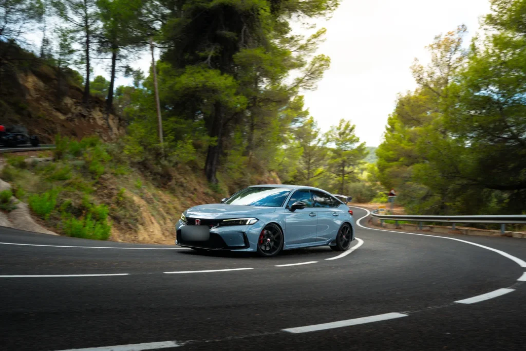 Honda Civic Type R en horquilla en la ruta RX03 El Santuario de Road Experience, ruta en coche deportivo por Alicante